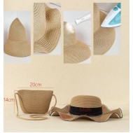 Black bow sun hat, one size