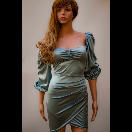 فستان ساتان سهرة قصير