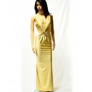 Long dress with a strapless back, soft satin, free size