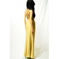 Long dress with a strapless back, soft satin, free size