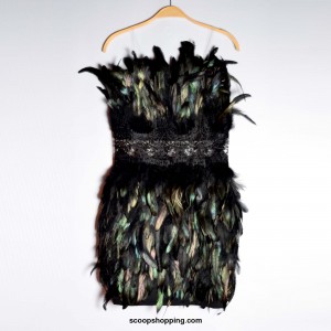 A black feather dress