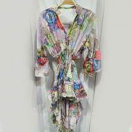 Long dress from the back, short from the front, confusing sleeves, one size