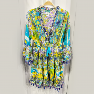 Lemon navy long sleeve short dress