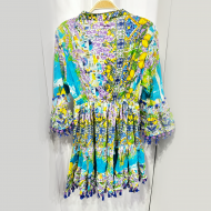 Lemon navy long sleeve short dress